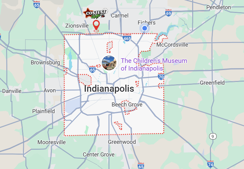 Content Camp Map (796 x 551 px) Map of Indianapolis podcasting studio Content Camp